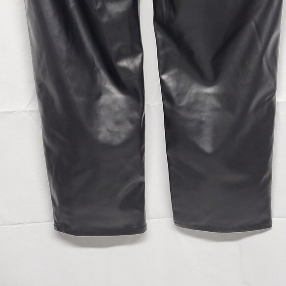 Womens Faux Leather Pants Indigo Rising 13/31 ( 31 X 27) High Rise Pockets Black - Picture 10 of 16